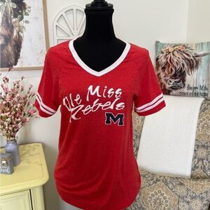 Ole Miss Blue 84 Vibrant Red Tee